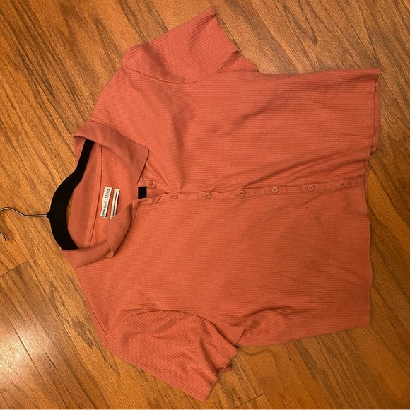 Urban Outfitters Heath Button-Up Polo Crop Top Large - Picture 3 of 3